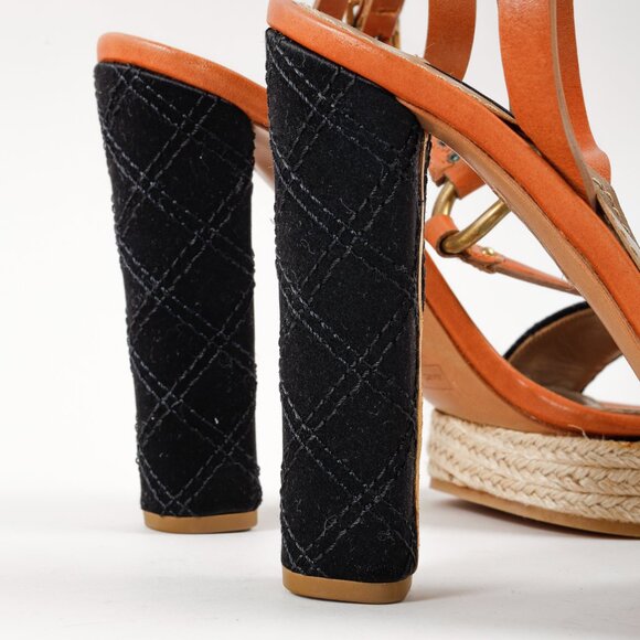 Marc Jacobs Brown & Black Strappy Heels - Picture 10 of 12